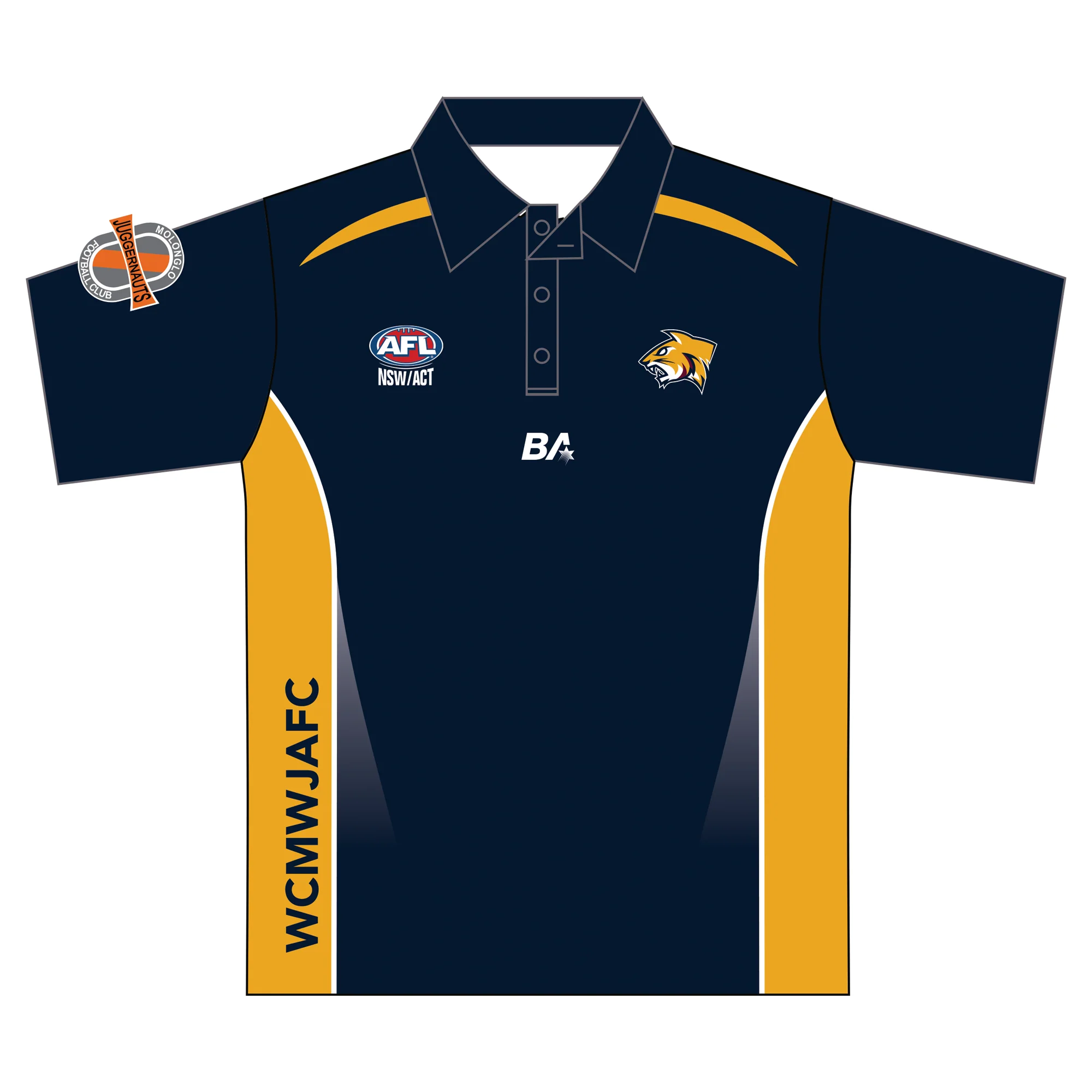 Weston Creek Wildcats FC | PRE-ORDER | Navy & Gold Shirt