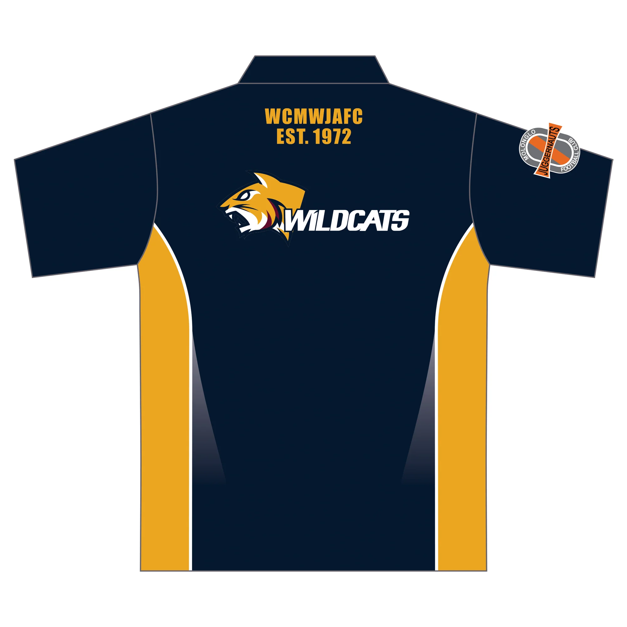 Weston Creek Wildcats FC | PRE-ORDER | Navy & Gold Shirt - Image 2