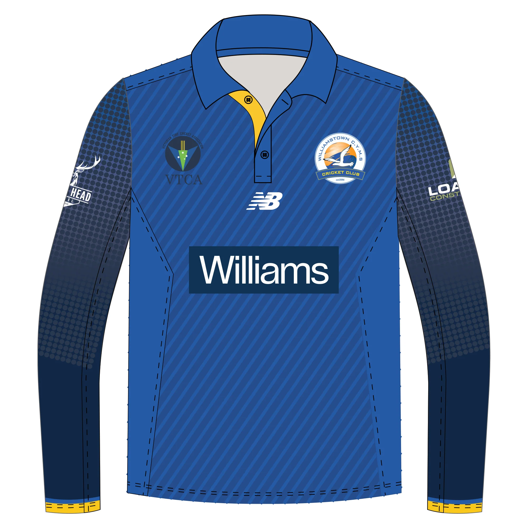 Williamstown CYMS CC | PRE-ORDER | NB Mens LS Playing Polo Shirt - Blue