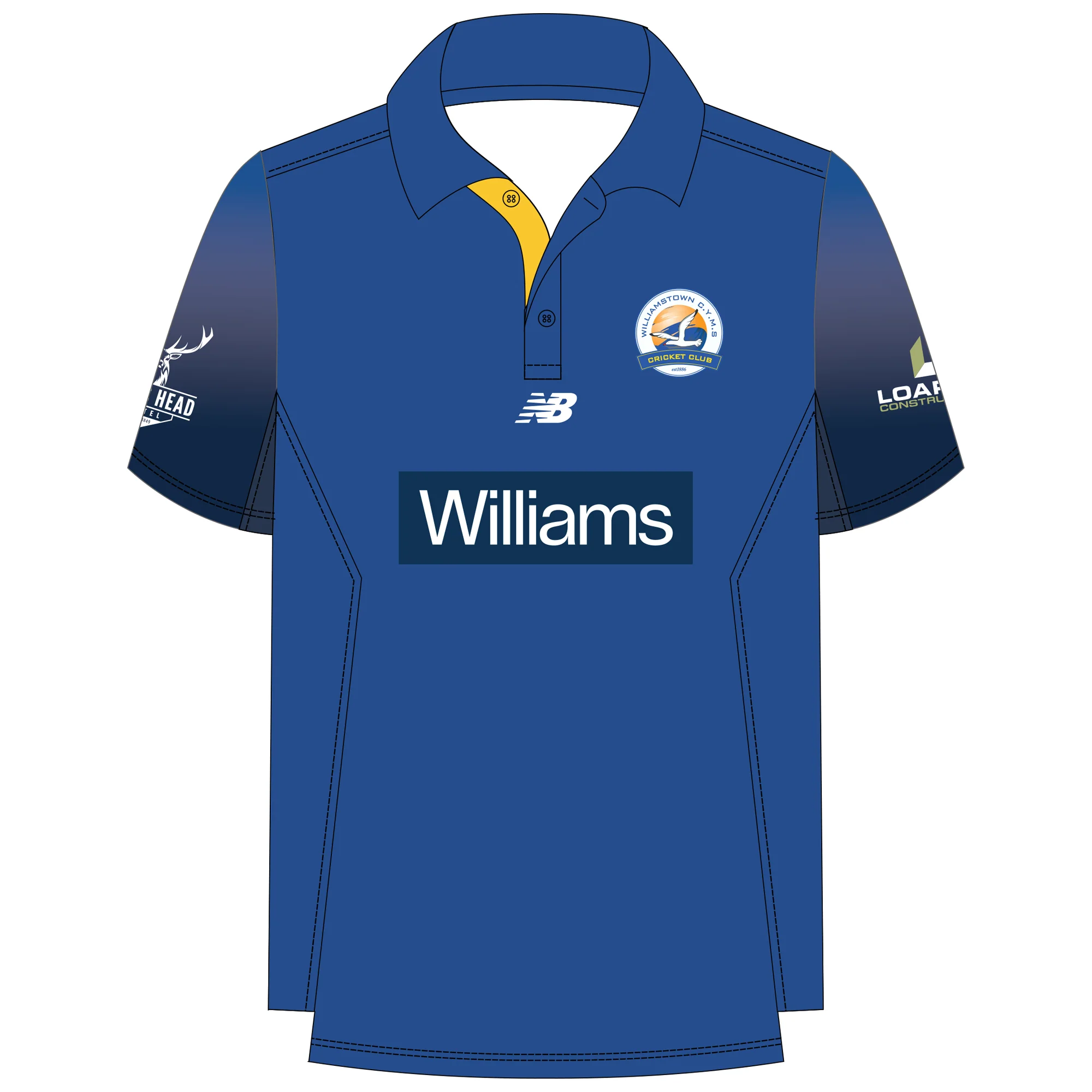 Williamstown CYMS CC | PRE-ORDER | NB Womens SS Playing Polo Shirt - Blue - Image 2