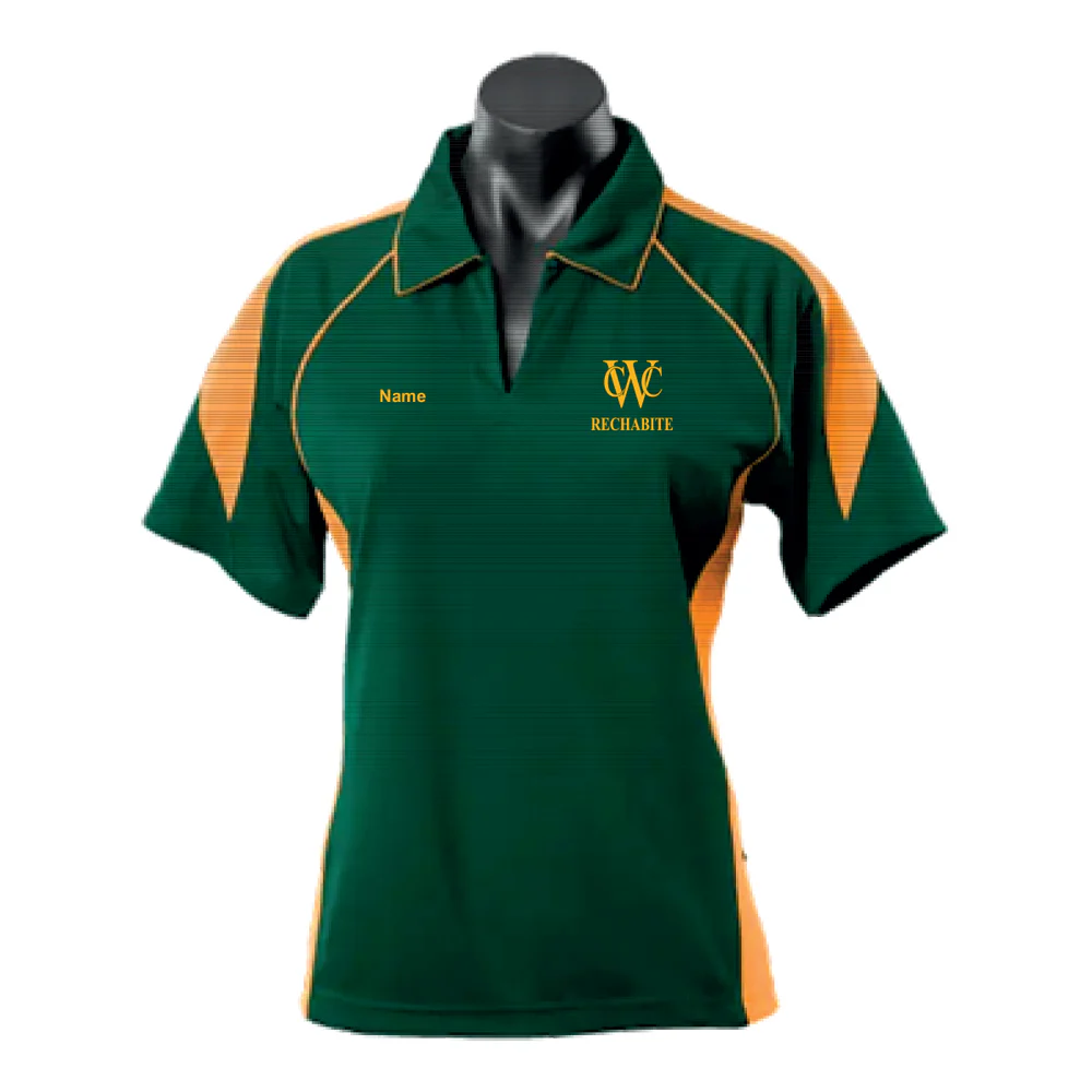 Woodville Rechabites CC | PRE-ORDER | Green / Gold Polo - Womens