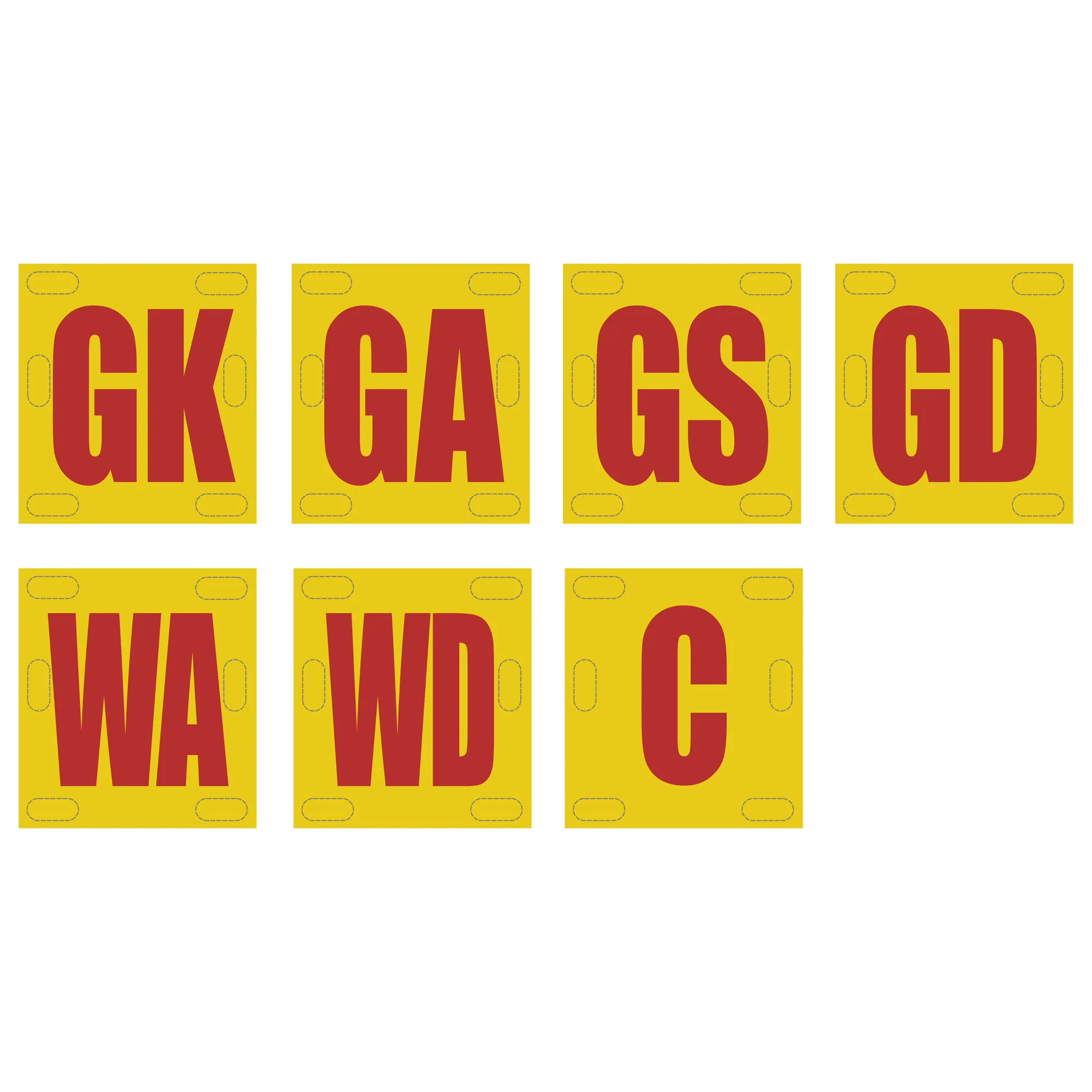 WRFL Yarraville Seddon Eagles | Netball Bib Set - Yellow